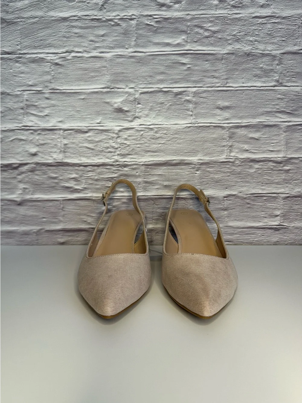 Nude color kitten heels